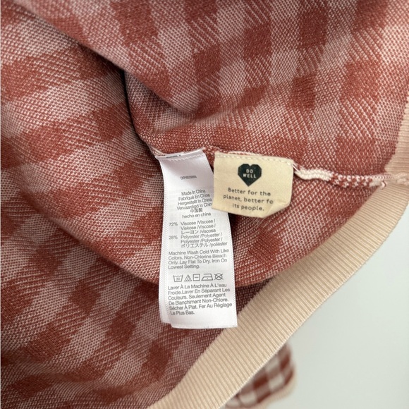 Madewell Rust and Cream Gingham V-Neck Cardigan - Picture 4 of 7